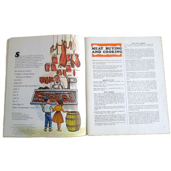 McCall's Book of Marvelous Meats 1965 Recipes Banquets Veal Pork Ham Steak - Picture 2 of 6